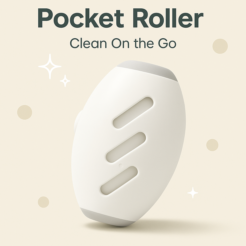 Pocket Roller eco-friendly gel lint roller for on-the-go cleaning – white variant