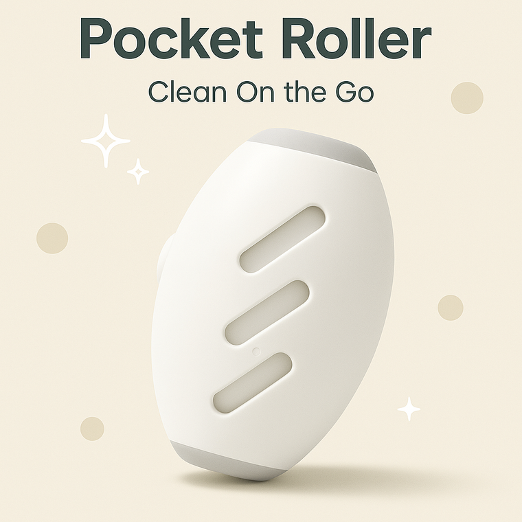 Pocket Roller eco-friendly gel lint roller for on-the-go cleaning – white variant