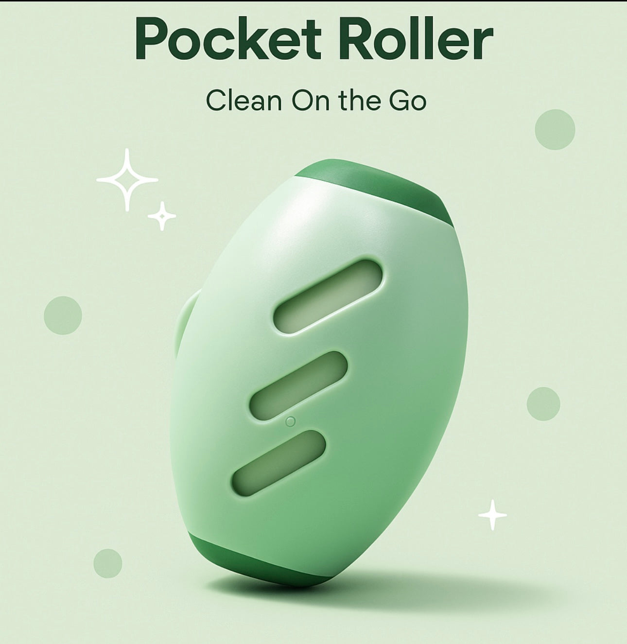 Pocket Roller reusable lint remover for pet hair, clothes, and travel – green color